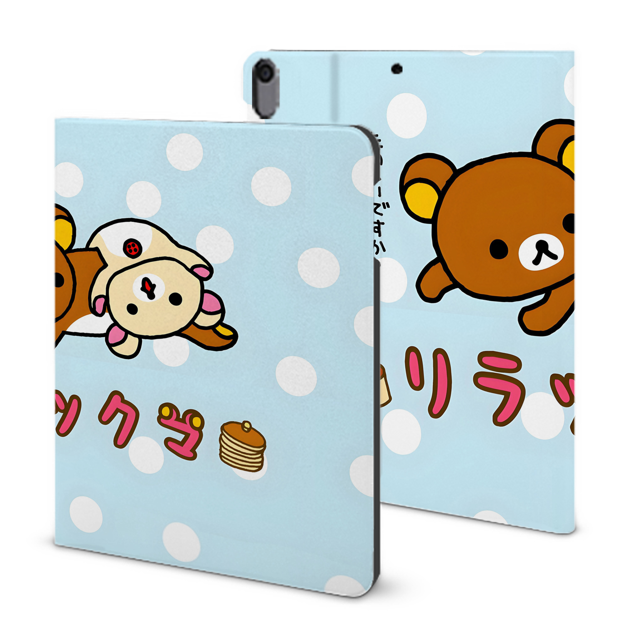 （画像用） リラックマ リラックマ キイロイトリ Rilakkuma Korilakkuma Kiiroitori IPad ケース ブック型 PUレザー TPU 耐衝撃 軽量 薄型 ペン収納なし 全面保護 IPad 各モデル対応